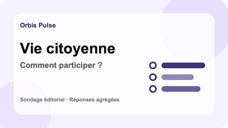 Vie citoyenne : quel format vous donne envie de participer ?